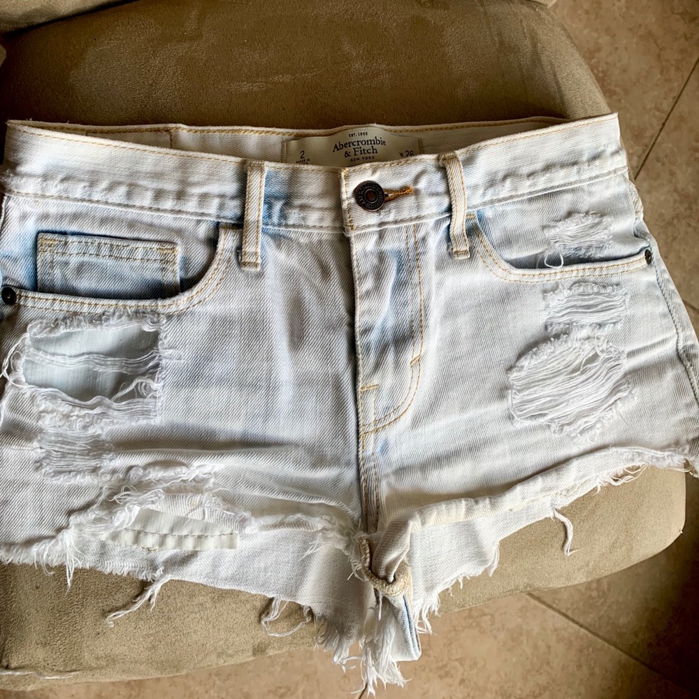 Abercrombie White Jean Shorts